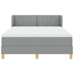 Lit à ressorts vidaXL avec matelas - Gris clair  140x190 cm  Tissu