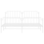 vidaXL Cadre de lit métal avec tête de lit/pied de lit blanc 193x203cm