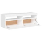 vidaXL Meuble TV avec lumières LED blanc 120x35x40 cm
