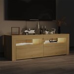 vidaXL Meuble TV avec lumières LED chêne sonoma 120x35x40 cm