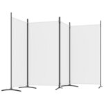 vidaXL Cloison de séparation 4 panneaux Blanc 346x180 cm Tissu