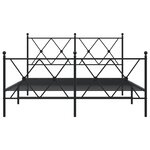 vidaXL Cadre de lit métal avec tête de lit/pied de lit noir 140x200 cm