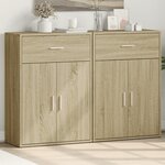 vidaXL Buffets 2 Pièces chêne sonoma 60x30x84 cm bois d'ingénierie