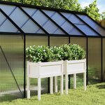 vidaXL Jardinières 2 Pièces avec pieds blanc bois de pin massif
