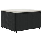 vidaXL Salon de jardin 4 Pièces avec coussins Noir Résine tressée