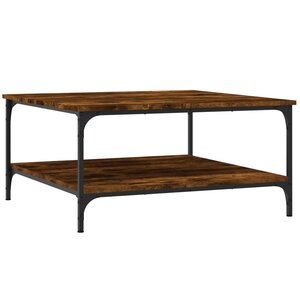 vidaXL Table basse chêne fumé 80x80x40 cm bois d'ingénierie
