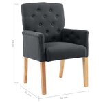 vidaXL Chaises à manger avec accoudoirs lot de 4 gris tissu