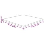 vidaXL Dessus de table carré 70x70x2 5 cm Bois chêne massif non traité