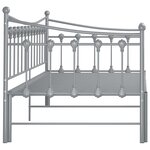 vidaXL Cadre de canapé-lit extensible sans matelas gris métal 90x200cm