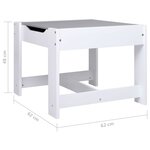 vidaXL Table pour enfants avec 2 chaises Blanc MDF