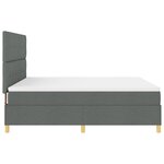 vidaXL Lit Box Spring avec Matelas Gris Foncé Super King Tissu