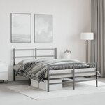 vidaXL Cadre de lit métal sans matelas avec pied de lit noir 140x200cm