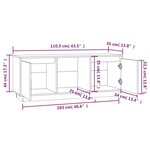 vidaXL Meuble TV Blanc 110 5x35x44 cm Bois de pin massif