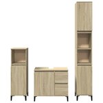 vidaXL Ensemble de meubles de salle de bain 3 Pièces chêne sonoma