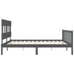 vidaXL Cadre de lit sans matelas gris 200x200 cm bois massif de pin