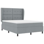 Lit Box Spring vidaXL avec Matelas - Gris clair  140x200 cm  Tissu