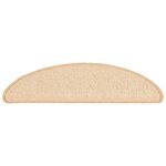 vidaXL Tapis de marches d'escalier 15 Pièces Crème 65x21x4 cm