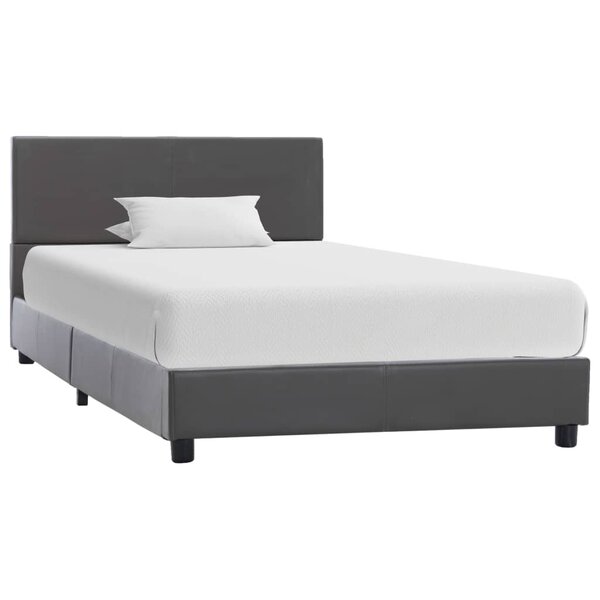 vidaXL Cadre de lit Gris Similicuir 90 x 200 cm
