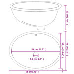 vidaXL Évier de salle de bain blanc 56x41x20 cm ovale céramique