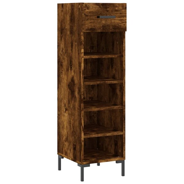 vidaXL Meuble à chaussures chêne fumé 30x35x105 cm bois d'ingénierie