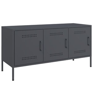 vidaXL Meuble TV anthracite 100 5x39x50 5 cm acier
