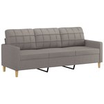 vidaXL Ensemble de canapés 3 Pièces avec coussins Taupe Tissu