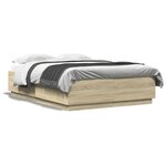 vidaXL Cadre de lit avec lumières LED chêne sonoma 150x200 cm