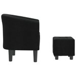 vidaXL Chaise cabriolet avec repose-pied noir tissu