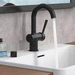 SCHÜTTE Mitigeur de lavabo CORNWALL avec poignée latérale noir mat