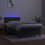 vidaXL Sommier à lattes de lit et matelas et LED Gris foncé 90x200cm