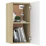 vidaXL Meubles TV 2 Pièces Blanc et chêne sonoma Bois d’ingénierie
