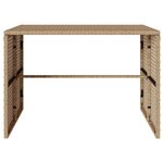 vidaXL Ensemble à manger de jardin et coussins 3 Pièces Beige poly rotin