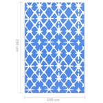 vidaXL Tapis d'extérieur Bleu et blanc 190x290 cm PP