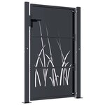vidaXL Portail de jardin anthracite 105x130cm acier conception d'herbe
