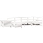 vidaXL Salon de jardin 7 Pièces blanc bois de pin massif