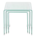vidaXL Ensemble de tables gigognes 3 Pièces Verre trempé Transparent