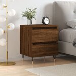 vidaXL Table de chevet chêne marron 40x35x50 cm bois d’ingénierie