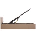 vidaXL Cadre de lit à rangement et LED Cappuccino Similicuir 100x200cm