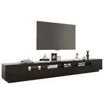 vidaXL Meuble TV avec lumières LED Noir 300x35x40 cm