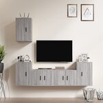 vidaXL Ensemble de meubles TV 5 Pièces Sonoma gris Bois d'ingénierie