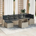 Ensemble de Canapés de Jardin vidaXL 8 Pièces avec Coussins Gris Clair Poly Rattan