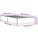 vidaXL Cadre de lit sans matelas sonoma gris 90x200 cm