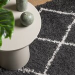 vidaXL Tapis shaggy à poils longs moderne noir et crème 160x160 cm