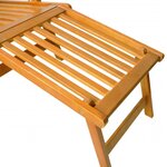 vidaXL Chaise longue d'extérieur repose-pieds et table Acacia solide