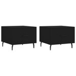 vidaXL Tables basses 2 Pièces noir 50x50x40 cm bois d'ingénierie