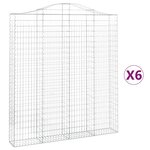 vidaXL Paniers à gabions arqués 6 Pièces 200x30x220/240 cm fer galvanisé