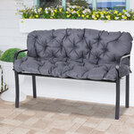 Coussin matelas assise dossier pour banc de jardin balancelle canapé 2 places grand confort 120 x 110 x 12 cm gris