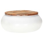vidaXL Table basse Blanc 68x68x30 cm Bois de récupération solide