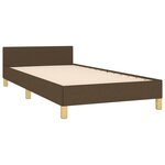 vidaXL Cadre de lit avec tête de lit Marron foncé 100x200 cm Tissu