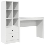vidaXL Bureau de stockage blanc en bois